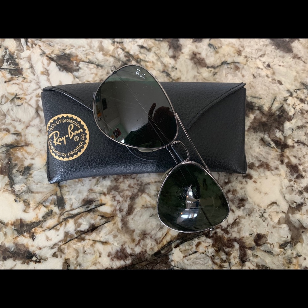 Ray Ban Aviators Classic Green with Silver Frame
